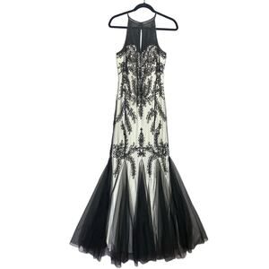 Cachet Lace & Tulle Flared Bottom Maxi Dress Size 6 Mermaid Dark Fairy Wedding